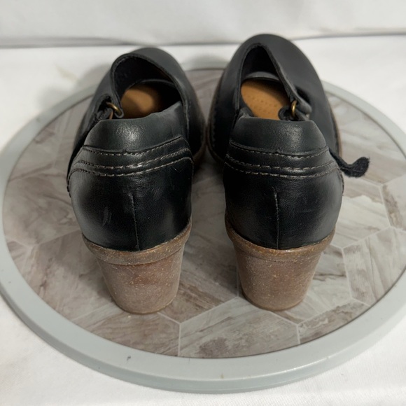 Clarks Artisan Black Leather Mary Jane Block Heel Shoes Women’s 7.5M Comfort - Picture 3 of 10